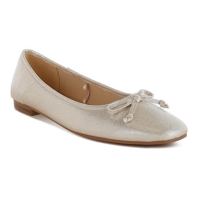 Rag & Co Agshin Womens Bow Detail Glitter Ballet Flats Product Image