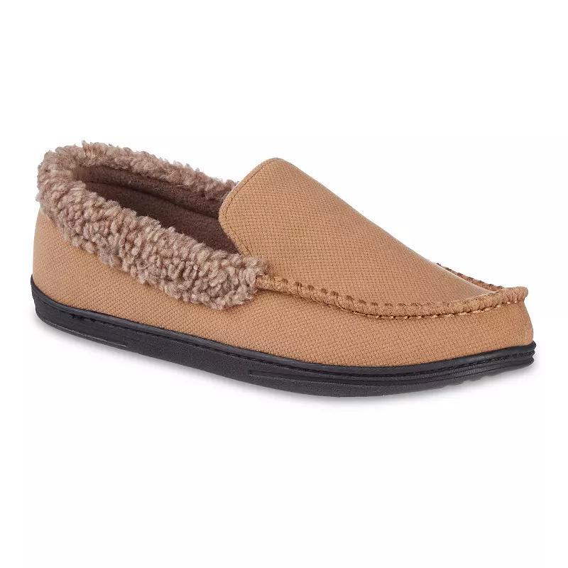 isotoner Mens Brushed Knit Lewis Moccasin Slippers with Memory Foam Product Image