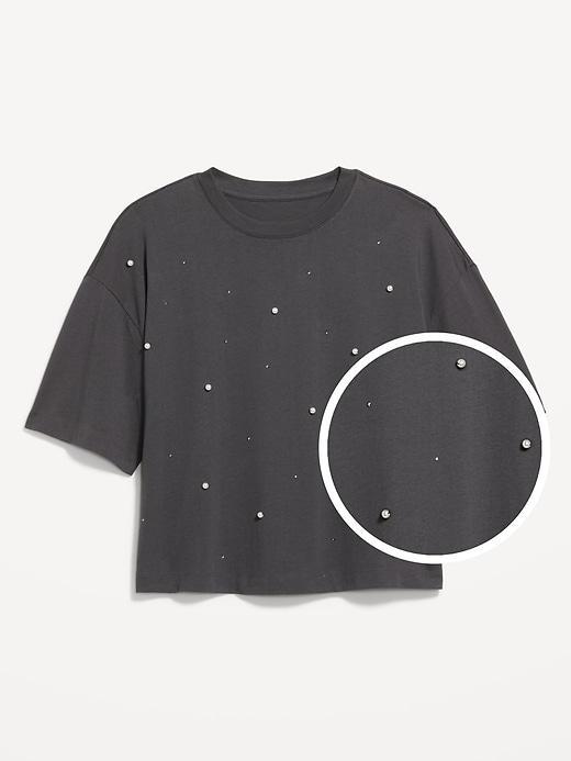 Oversized Crew-Neck Embellished T-Shirt Product Image