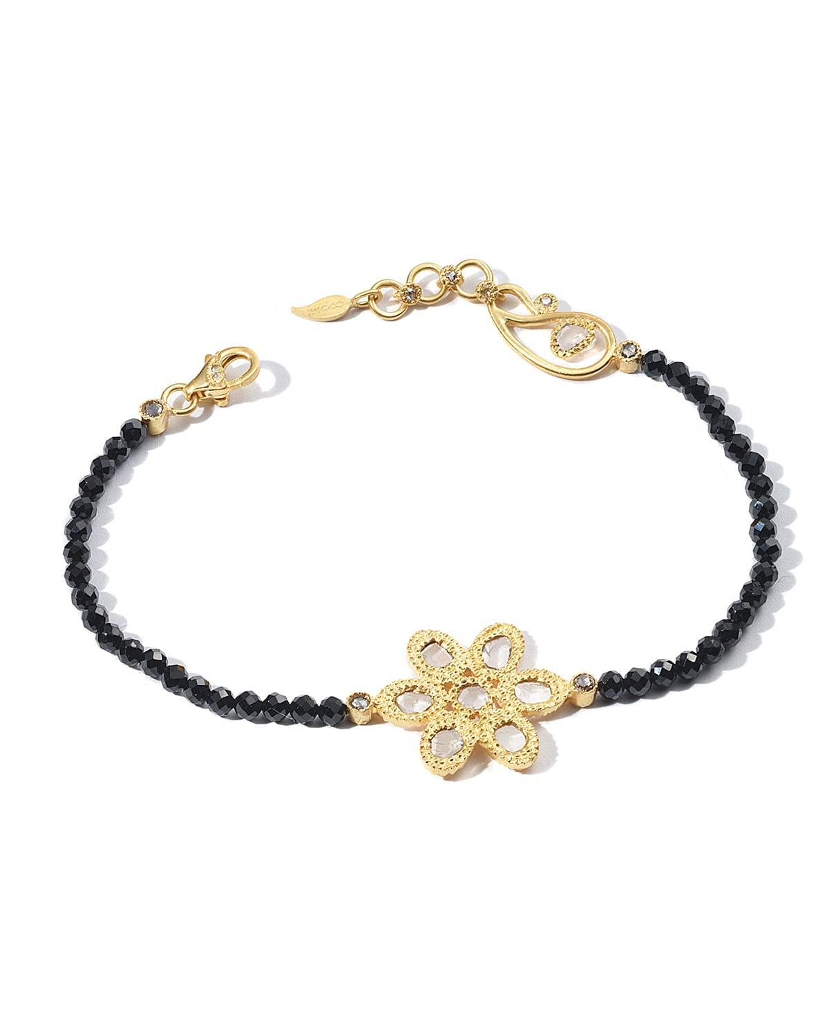 Affinity 20K Black Spinel Diamond-Flower Bracelet Product Image