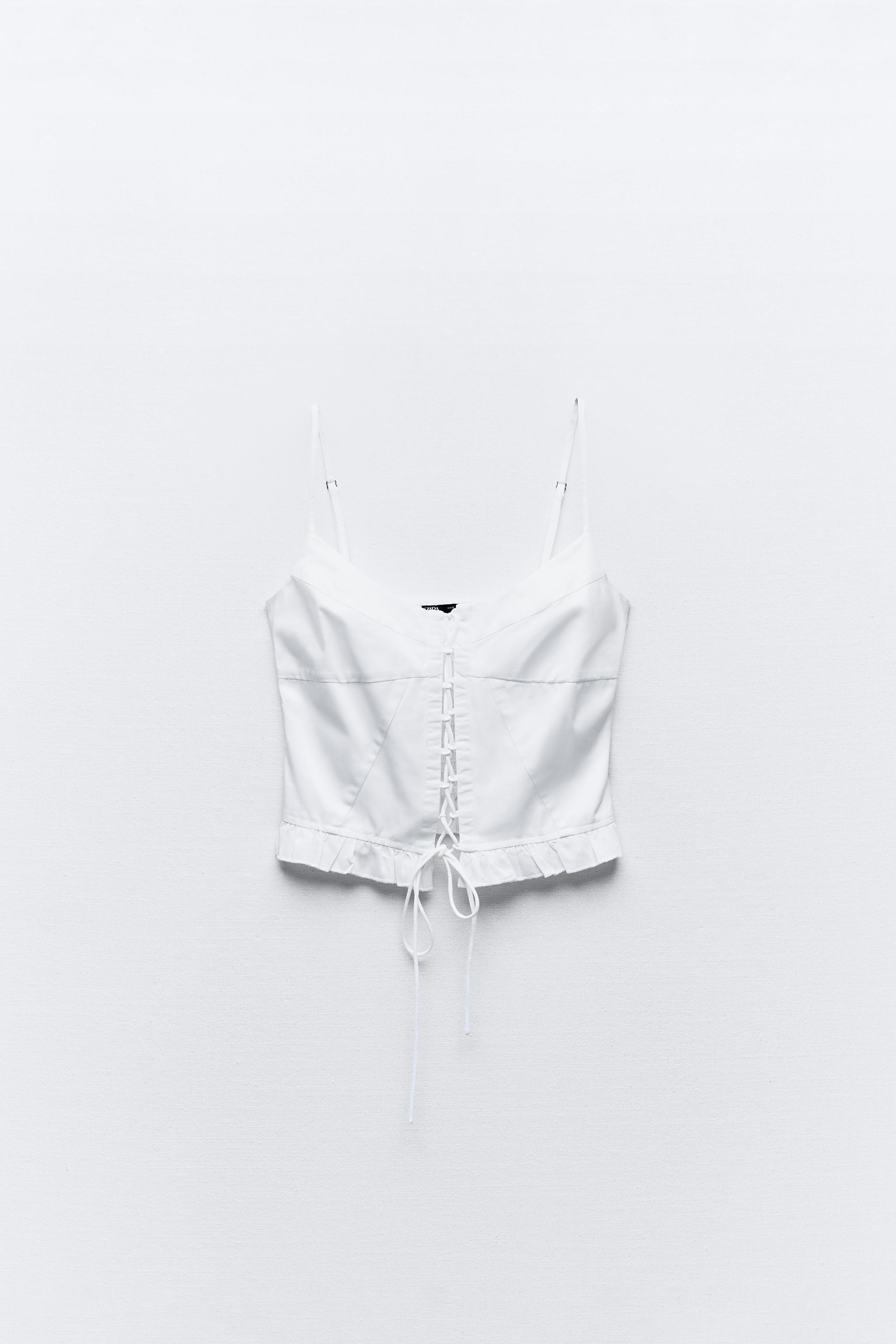 GABARDINE TOP WITH CROSSED TIES Product Image