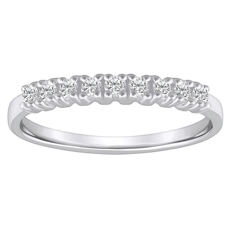 Alyson Layne 14k Gold 1/4 Carat T.W. Diamond 9-Stone Wedding Ring, Womens White Product Image