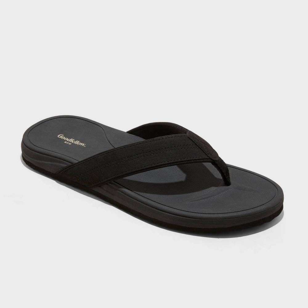 Mens Ian Comfort Flip Flop Thong Sandals - Goodfellow & Co Black M Product Image