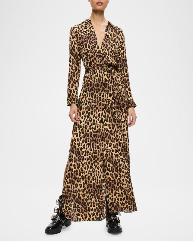 Chassidy Leopard-Printed Maxi Shirtdress Product Image