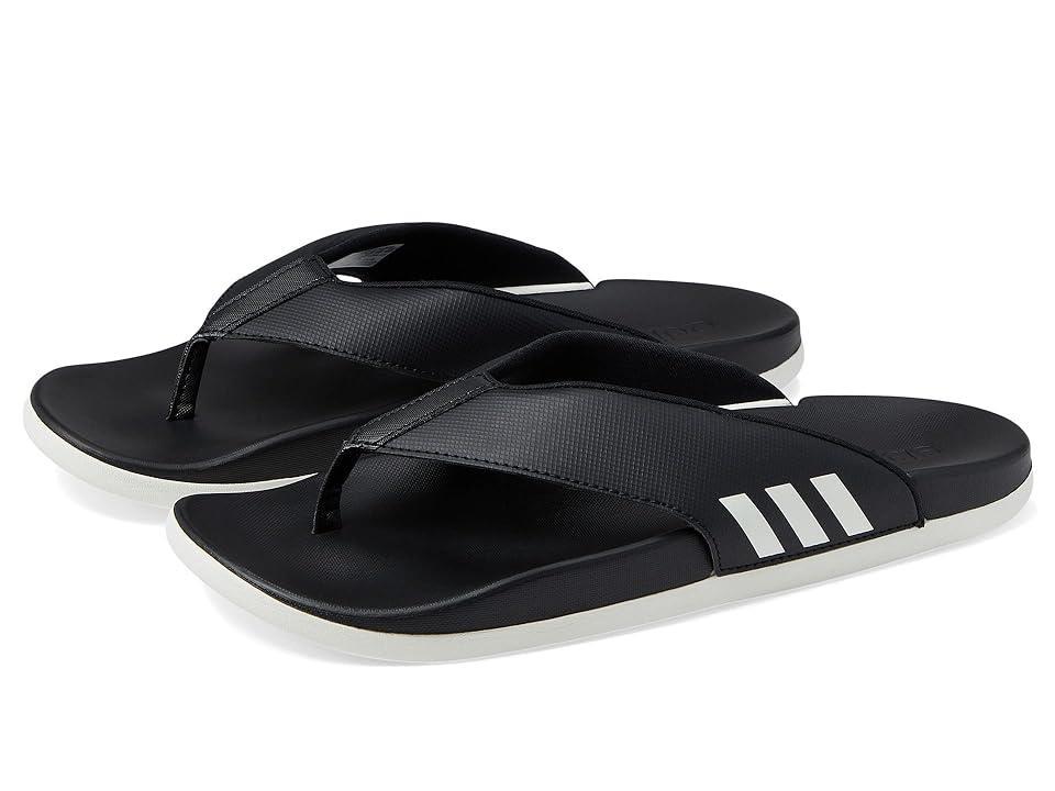 adidas Adilette Comfort Flip-Flop White/Black) Women's Shoes Product Image