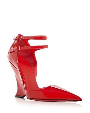Vidia Patent Leather Ankle-Strap Wedge Pumps Product Image