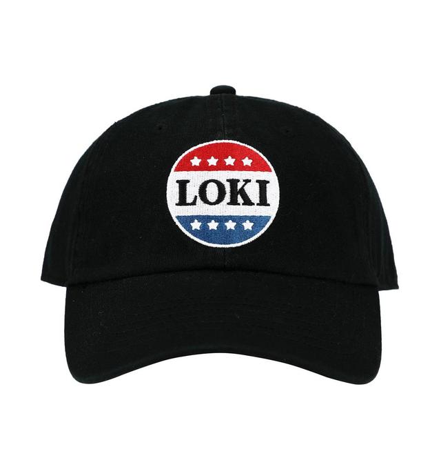 Mens Loki Red White and Blue Button Hat Black Product Image