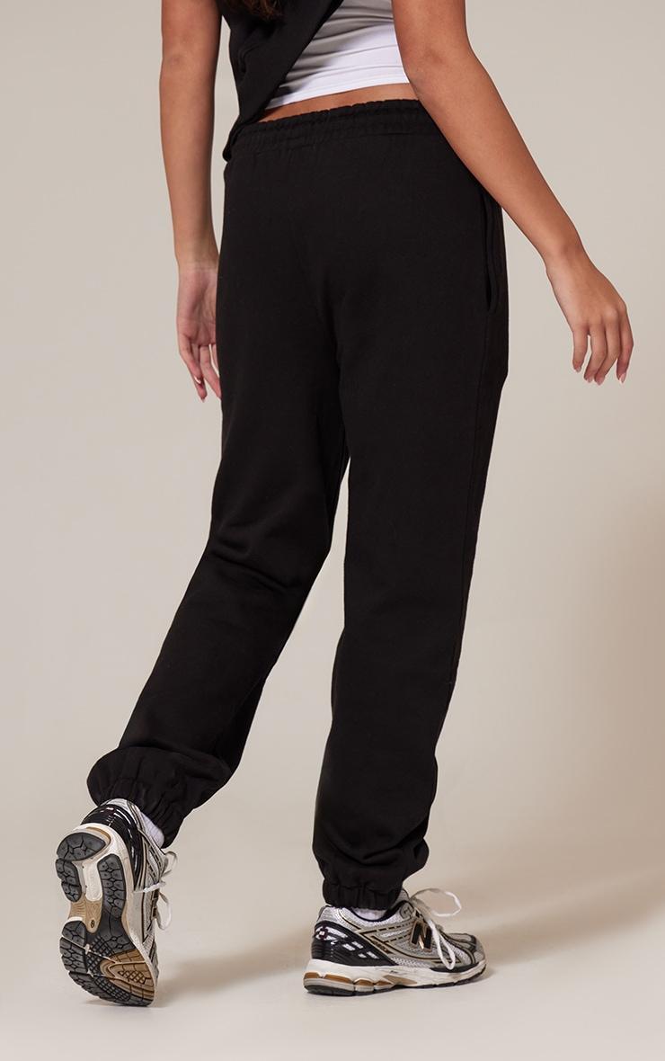 Black Premium Cuffed Drawstring Sweat Joggers Product Image