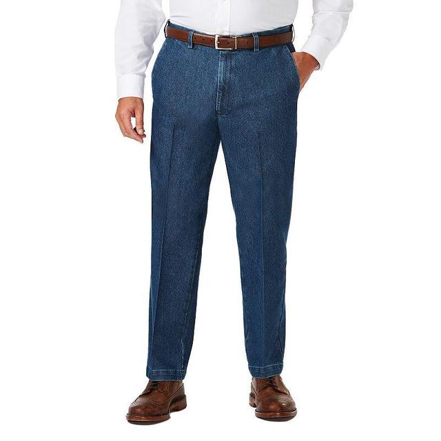 Haggar Mens Big and Tall Classic Fit Flat Front Denim Pant, 54 32 Product Image