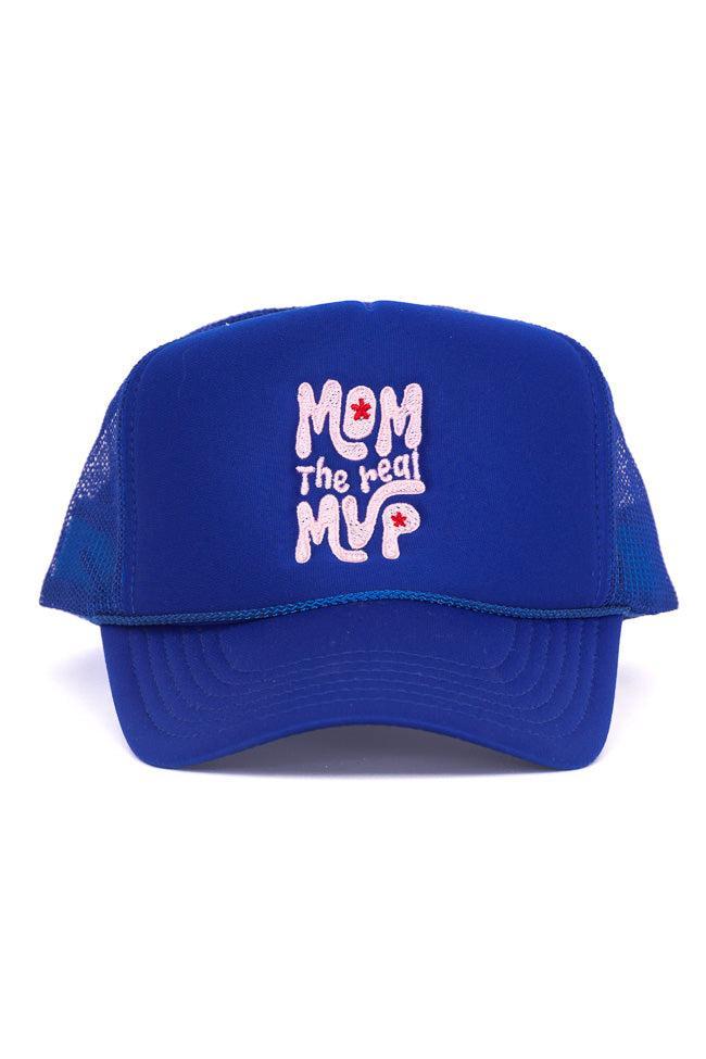 Mom The Real MVP Blue Trucker Hat FINAL SALE Product Image