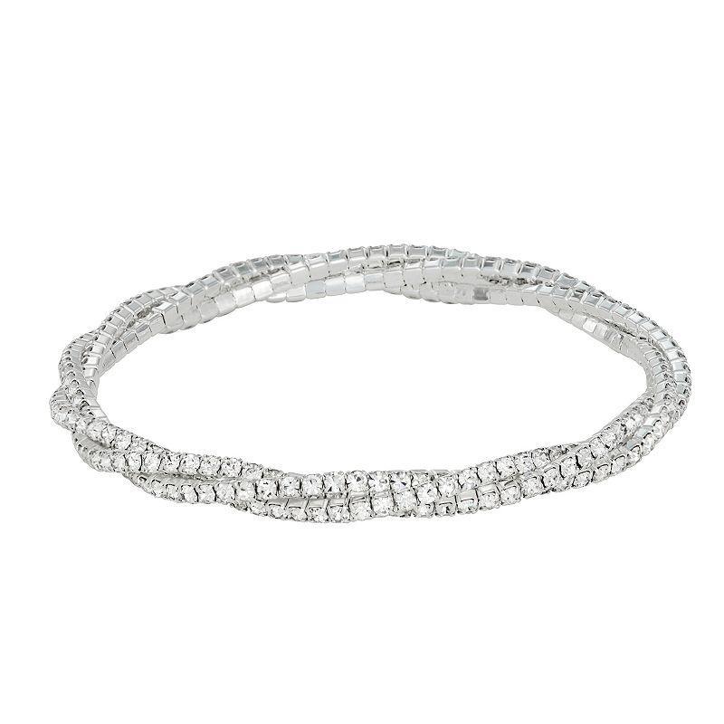 Vieste Special Occasion Four-Row Twist Stretch Bracelet, Womens, Silver Tone Product Image