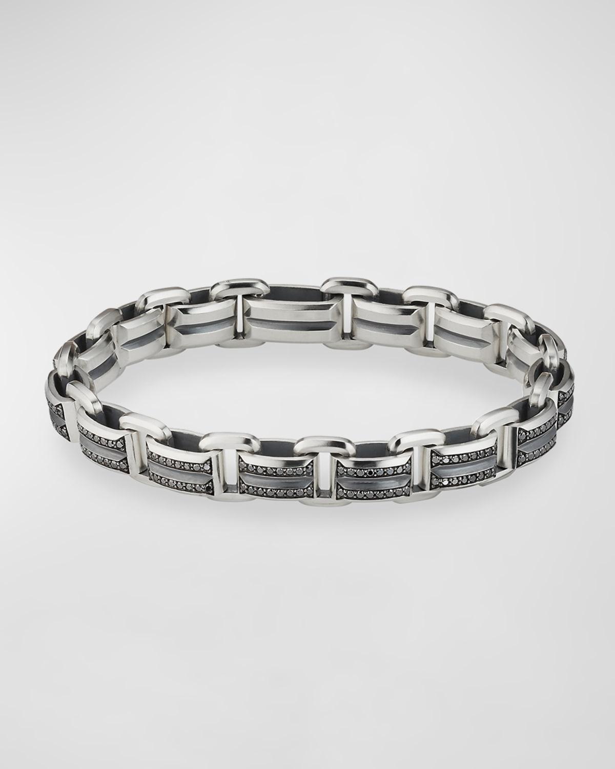 David Yurman Sterling Silver & Black Diamond Streamline Beveled Link Bracelet Product Image