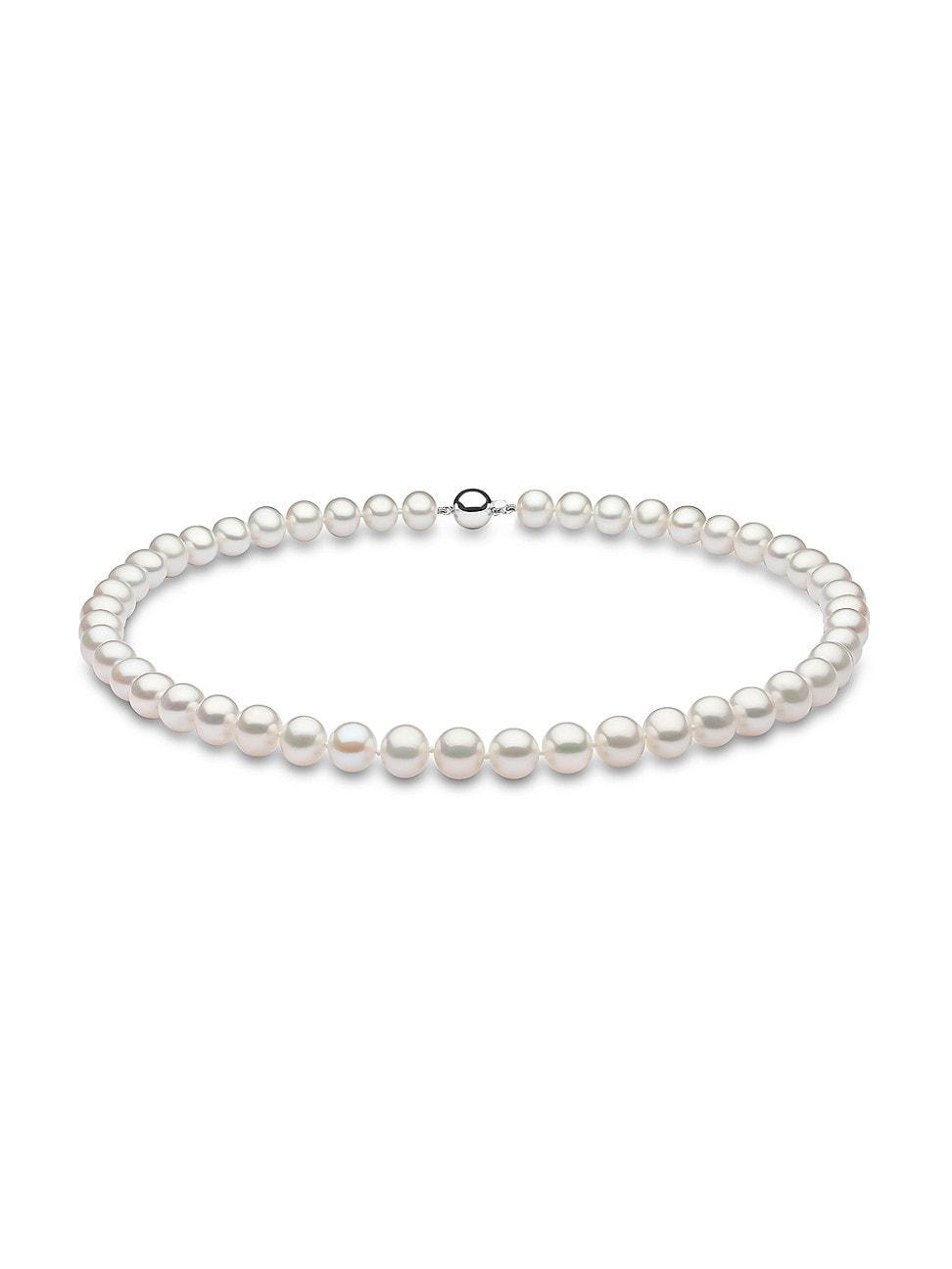 Womens 14K White Gold & 8.5-9 MM Cultured Freshwater Pearl Necklace Product Image