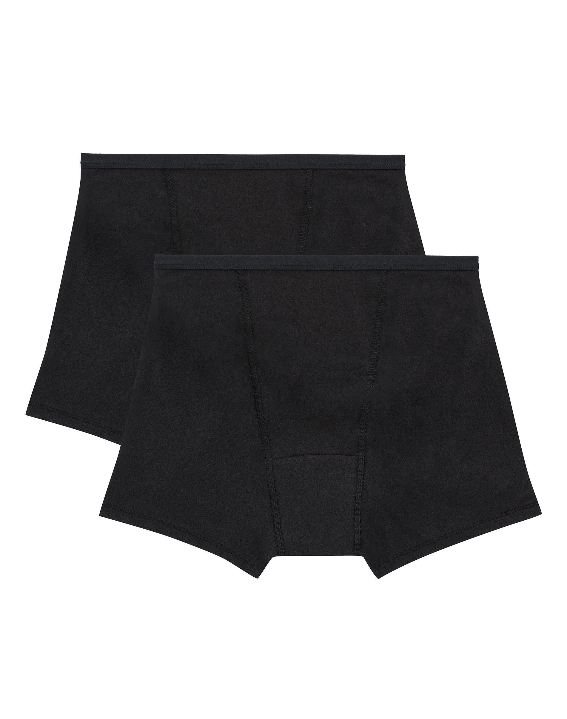 Hanes Womens 2pk Super Period Boy Shorts - Black Product Image