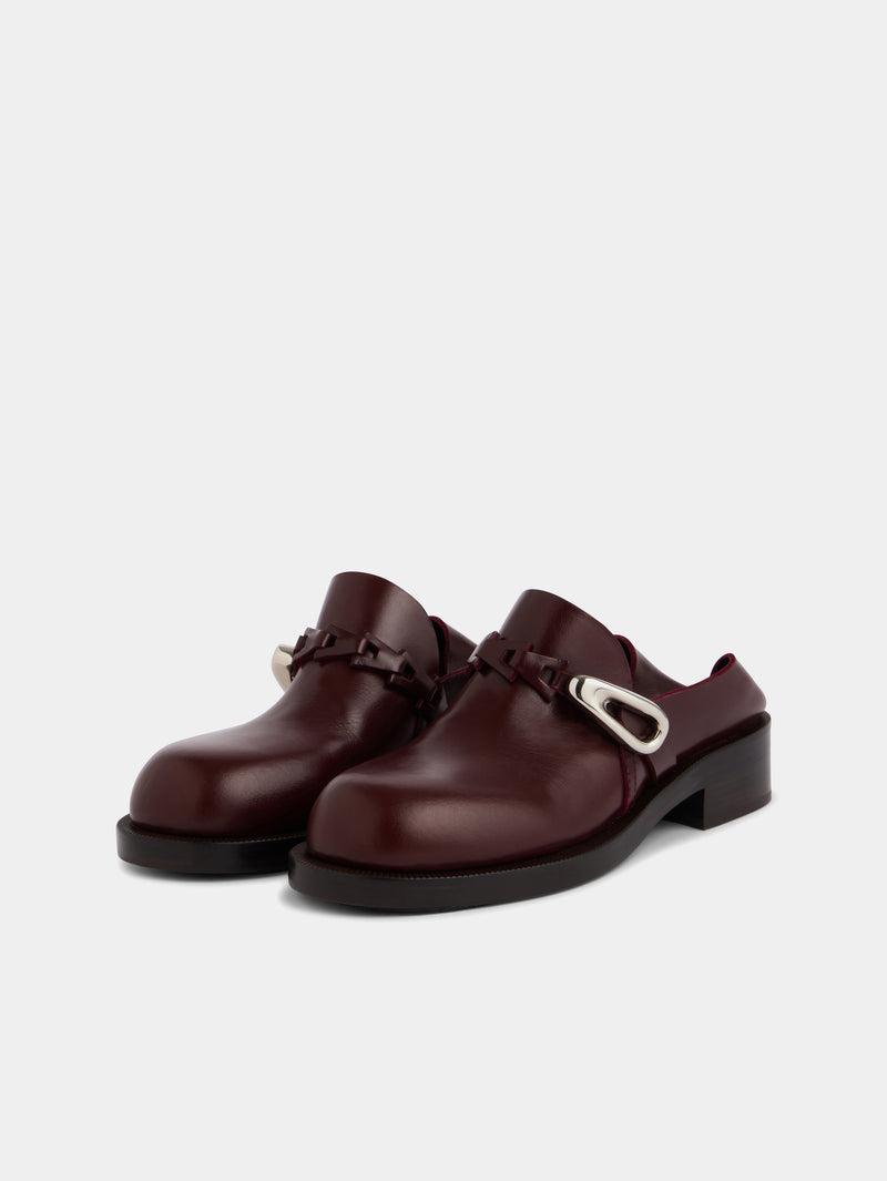 burgundy MULES IN SMOOTH LEATHER Product Image