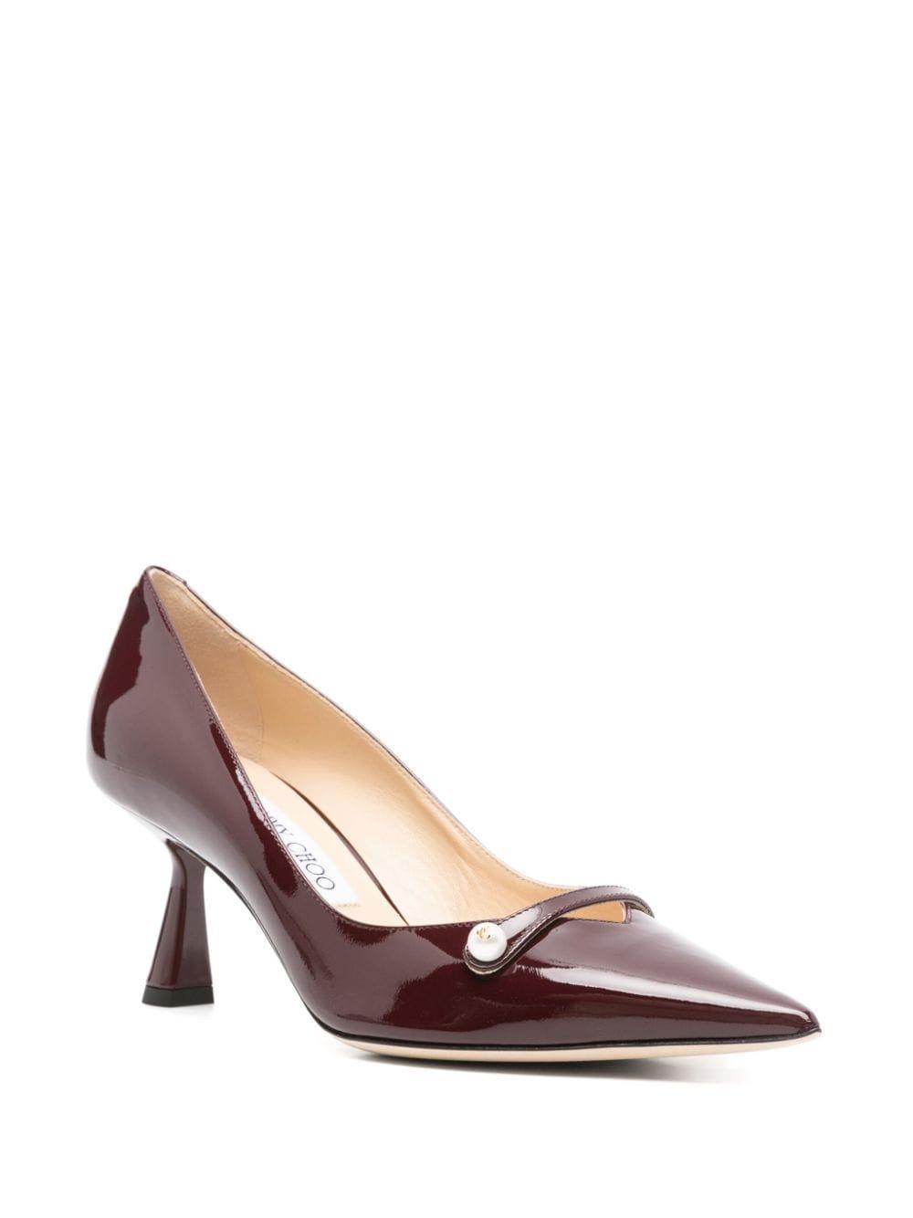 JIMMY CHOO Rosalia Patent Pearly-strap Pumps In Red Product Image