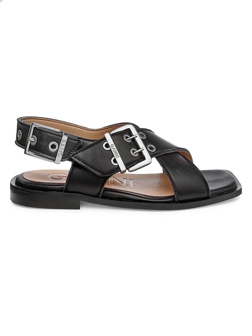 Womens Buckle Cross-Strap Sandals Product Image