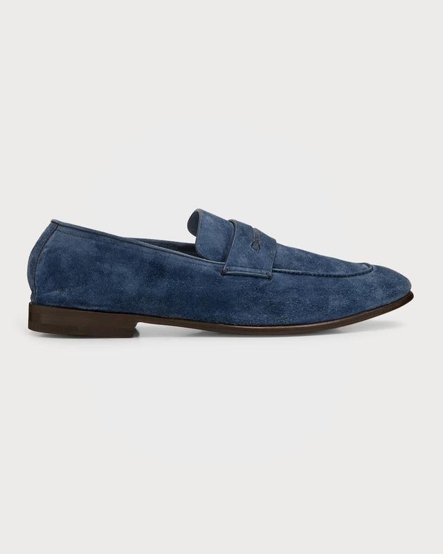 Mens Lasola Suede-Leather Penny Loafers Product Image