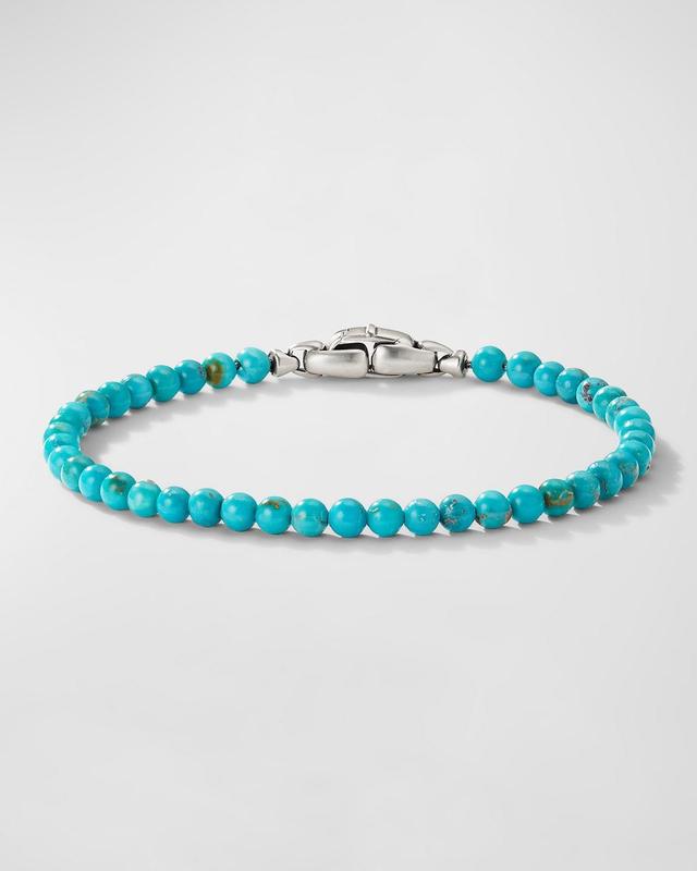 Mens Spiritual Bead Turquoise & Sterling Silver Bracelet Product Image