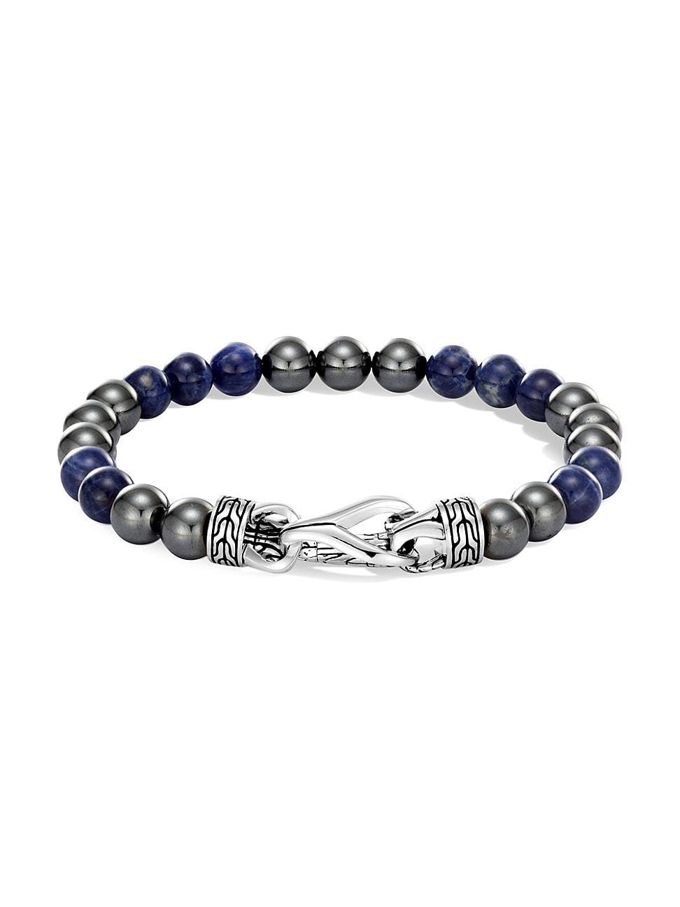 John Hardy Sterling Silver Classic Chain Sodalite & Hematite Beaded Bracelet Product Image