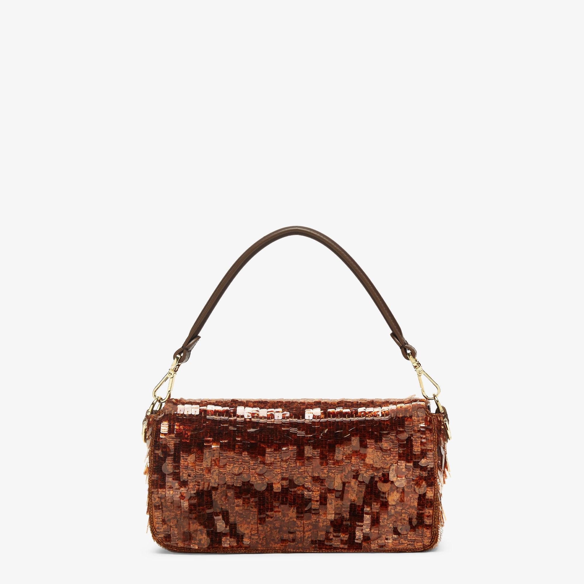 BaguetteBag embroidered with brown sequins Product Image