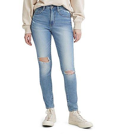 Levis 721 High Rise Destructed Skinny Jeans Product Image