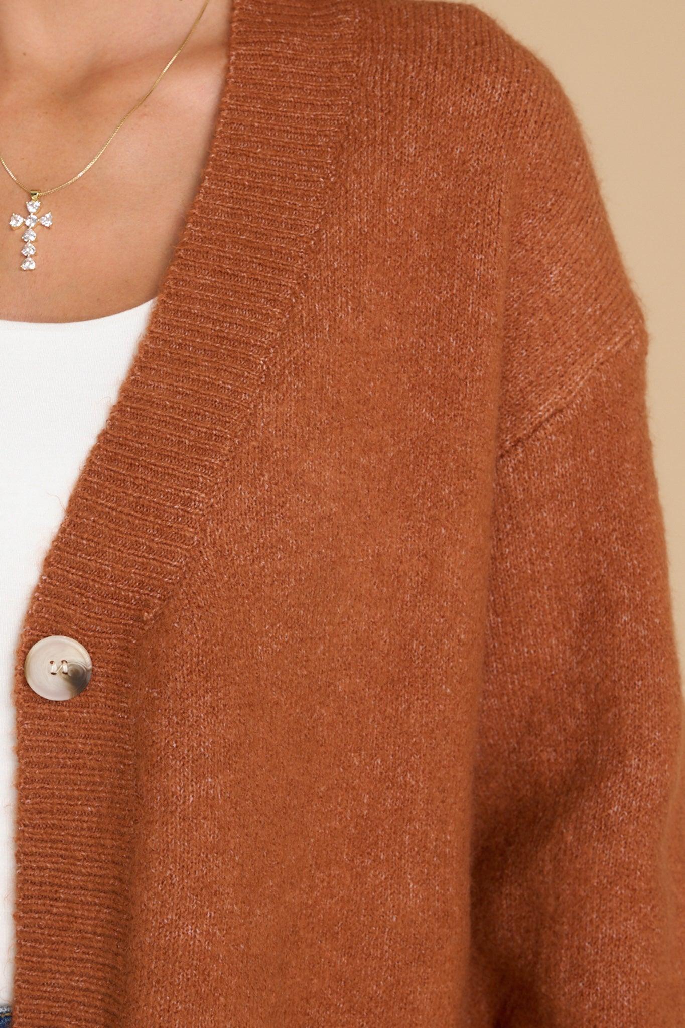 Fable Your Best Bet Honey Cardigan Brown Product Image