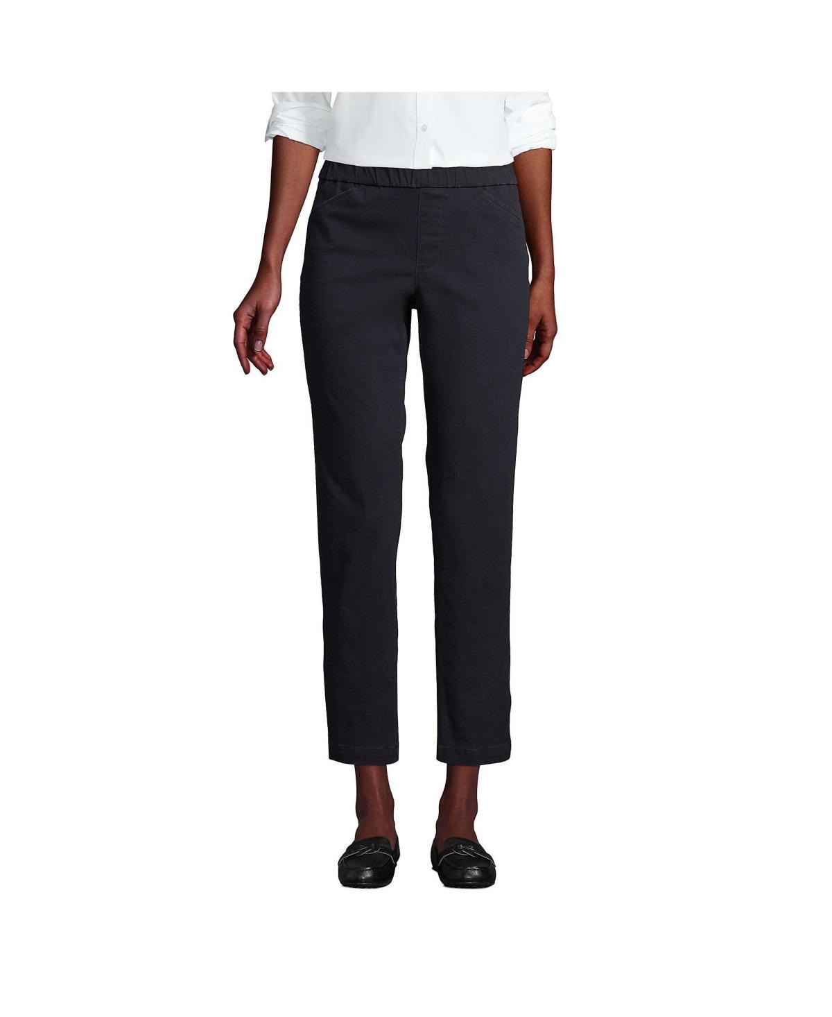 Lands End Womens Mid Rise Pull On Chino Crop Pants Product Image