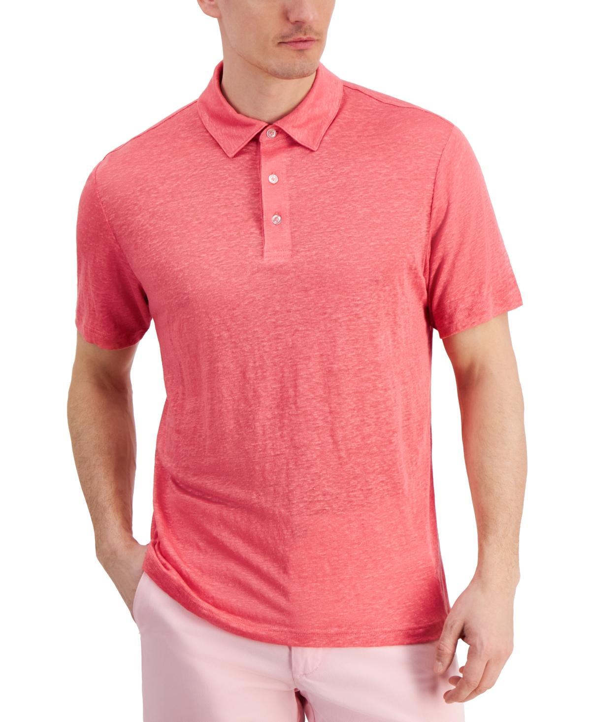 Club Room Mens Luxury Short Sleeve Linen Heathered Polo Shirt, Created for Macys Product Image