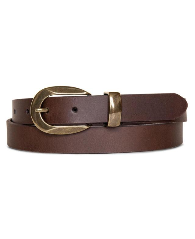 Lucky Brand Sculpted Buckle Set Leather Belt - Womens Accessories Belts in Natural Product Image