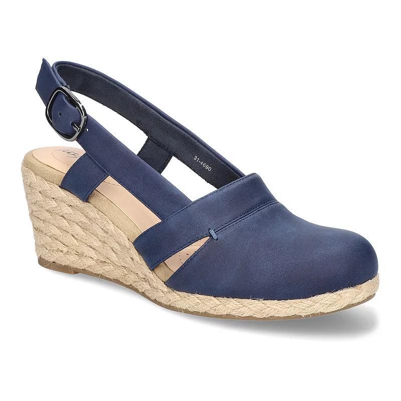 Easy Street Stargaze Womens Espadrille Wedge Sandals Blue Product Image