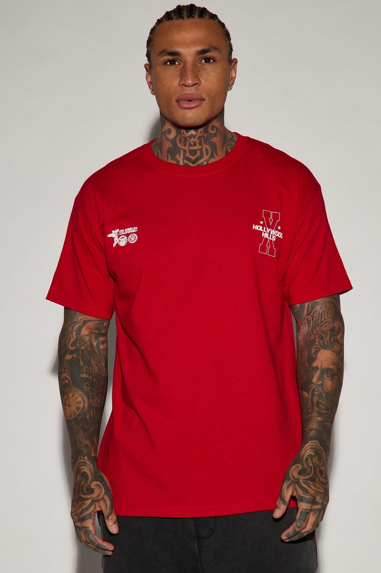 Hollywood Hills X Short Sleeve Tee - Red Product Image