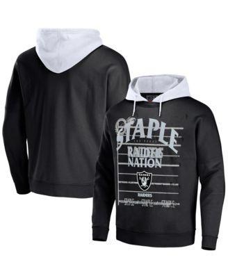 Mens Nfl X Staple Black Las Vegas Raiders Oversized Gridiron Vintage-Like Wash Pullover Hoodie Product Image