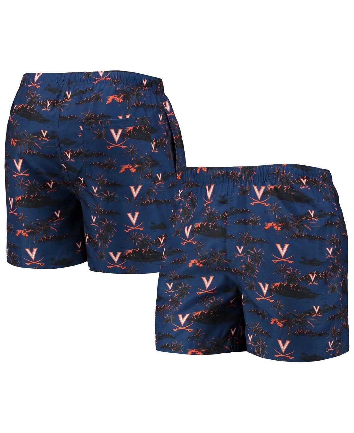 Mens FOCO Virginia Cavaliers Island Palm Swim Trunks Blue Product Image