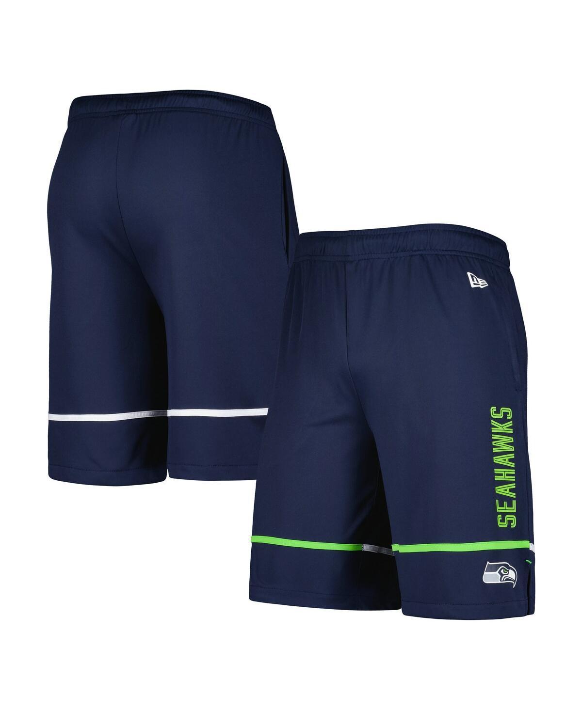 Mens New Era College Seattle Seahawks Combine Authentic Rusher Training Shorts Blue Product Image