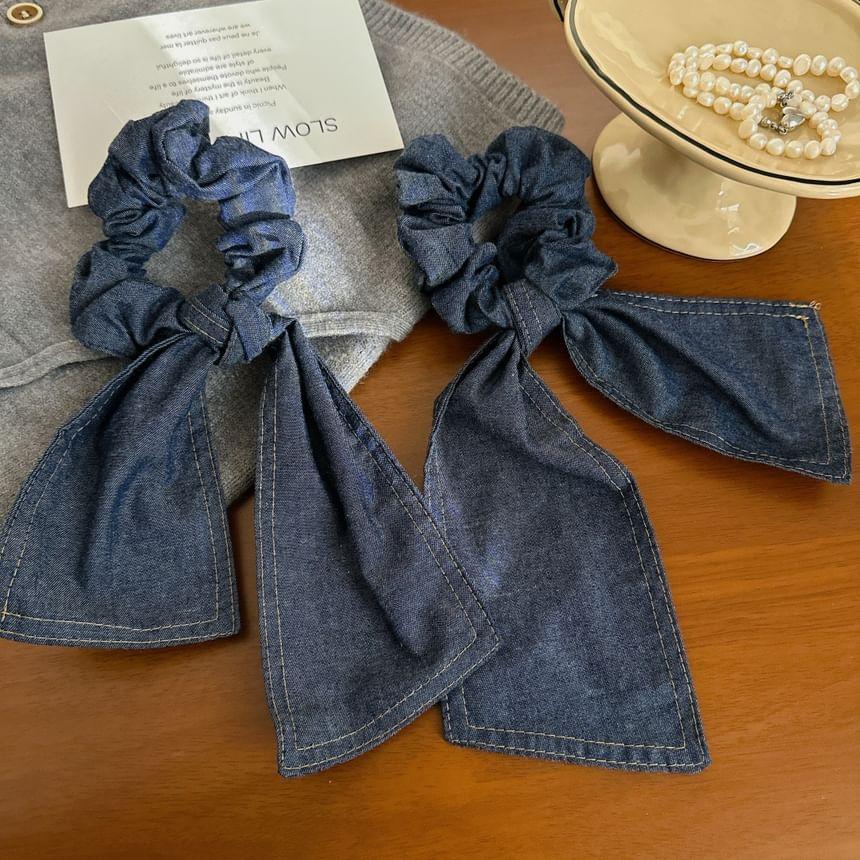 Denim Ribbon Scrunchie Product Image