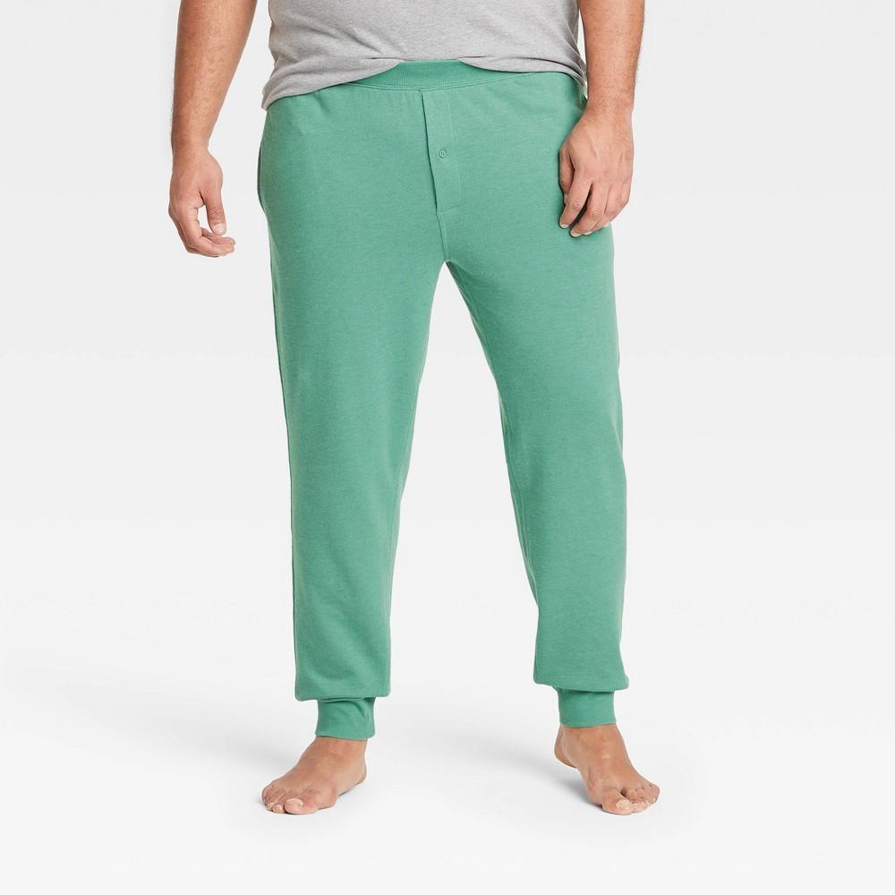 Mens Big & Tall Regular Fit Knit Jogger Pajama Pants - Goodfellow & Co Light Green 2XL Product Image