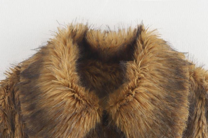 Collar Fluffy Zip Jacket Product Image