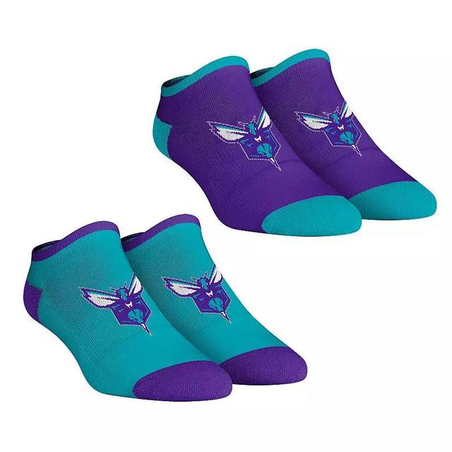 Womens Rock Em Socks Charlotte Hornets Core Team 2-Pack Low Cut Ankle Sock Set Product Image