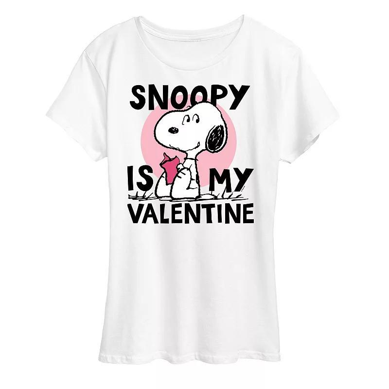 Womens Peanuts Snoopy Is My Valentine Graphic Tee Product Image