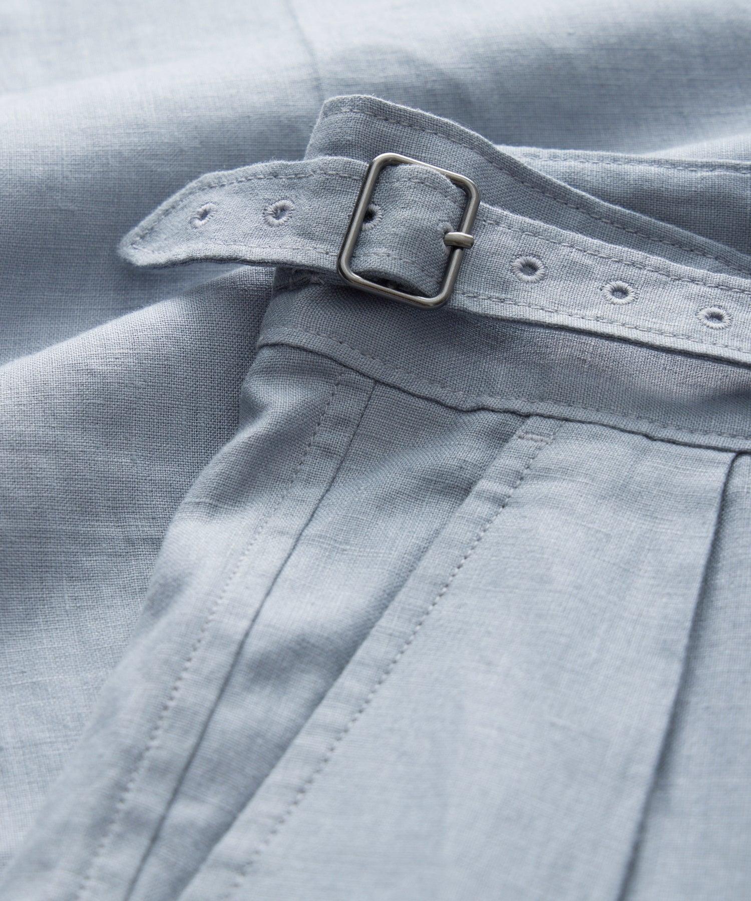 Irish Linen Gurkha Trouser in Steel Blue Product Image