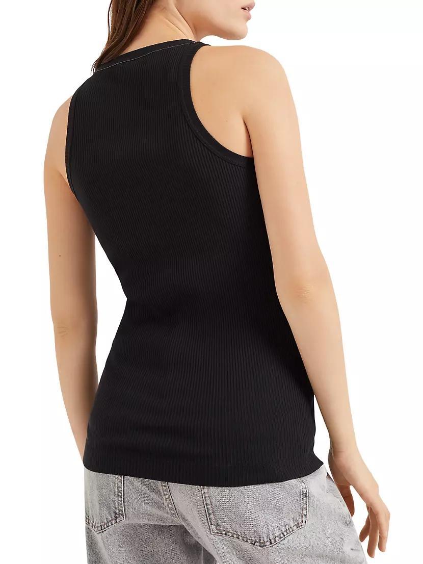 Cotton Ribbed Jersey Top with Monili Product Image