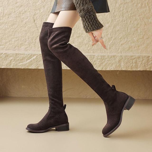 Faux Suede Over The Knee Boots Product Image