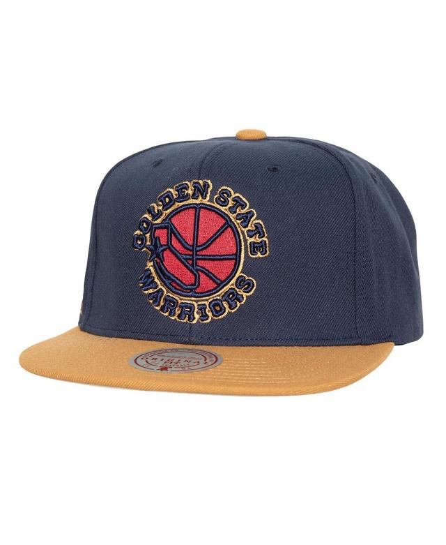 Mens Mitchell & Ness Navy Golden State Warriors Work It Snapback Hat Product Image