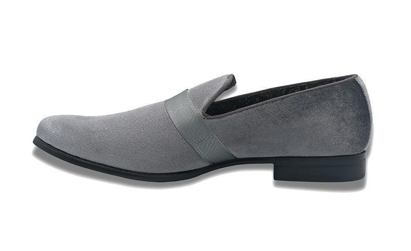 Gray Solid Velvet Loafer Product Image