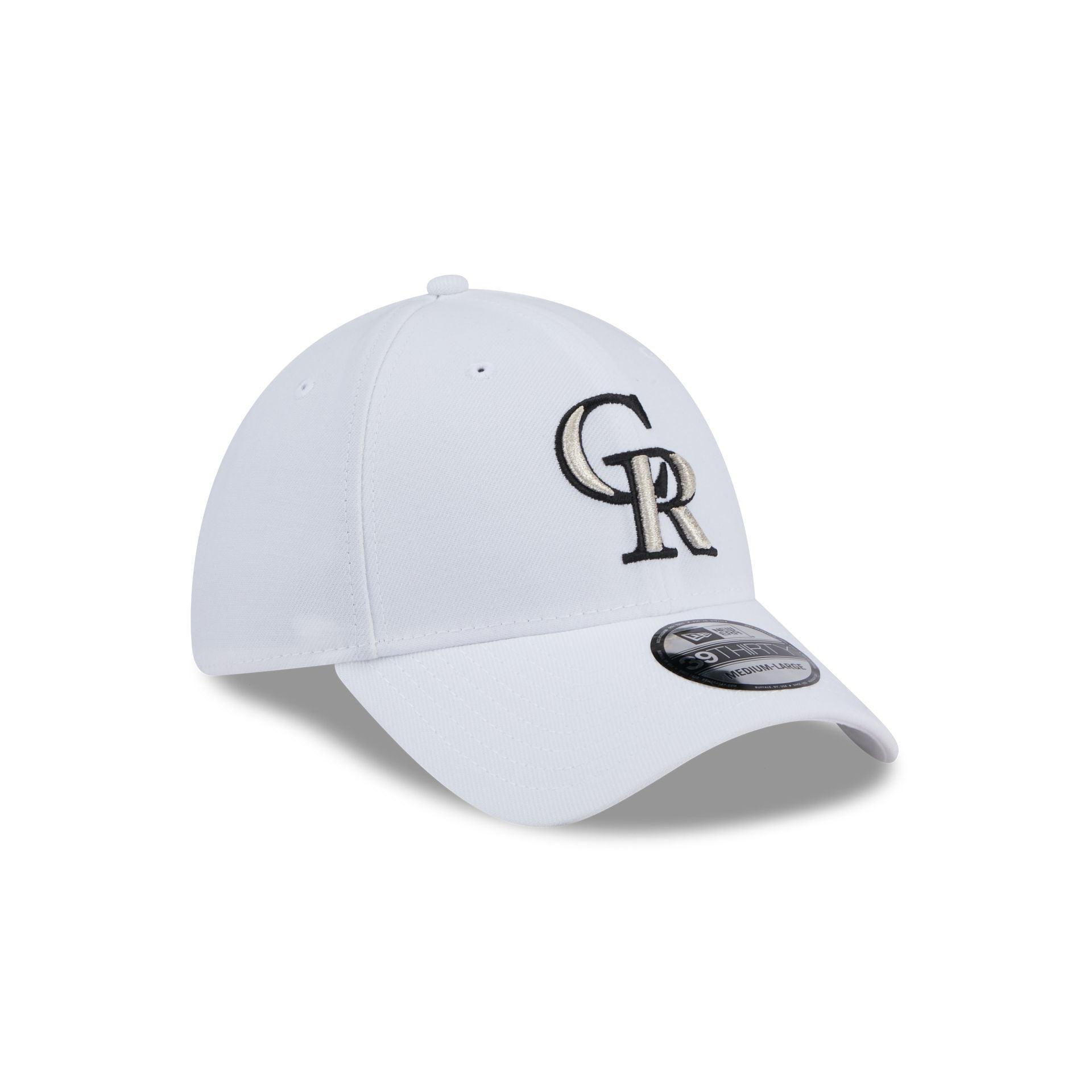 Colorado Rockies Optic White 39THIRTY Stretch Fit Hat Male Product Image