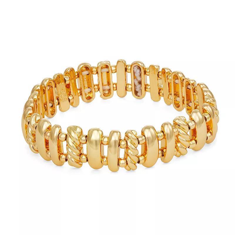 Napier Gold Tone Gold Ropes Stretch Bracelet, Womens Product Image