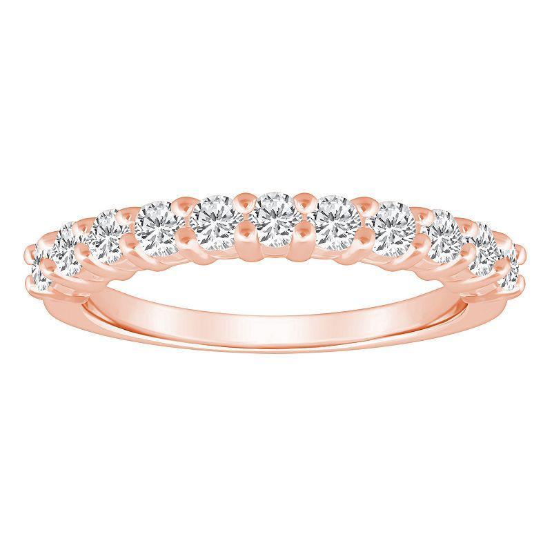 Alyson Layne 14k Gold 3/4 Carat T.W. Diamond 11-Stone Wedding Band, Womens Pink Product Image