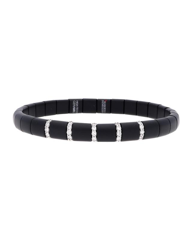 PURA Black Ceramic Diamond Pave Bracelet in 18k White Gold Product Image