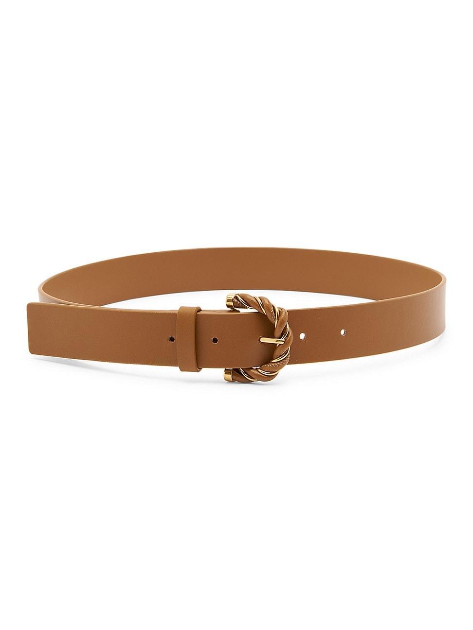 Womens Twisted-Buckle Leather Belt product image